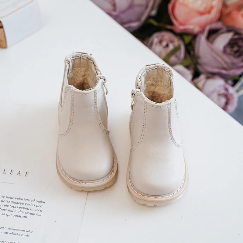 Kids Beige EnkelBoots - Image 4